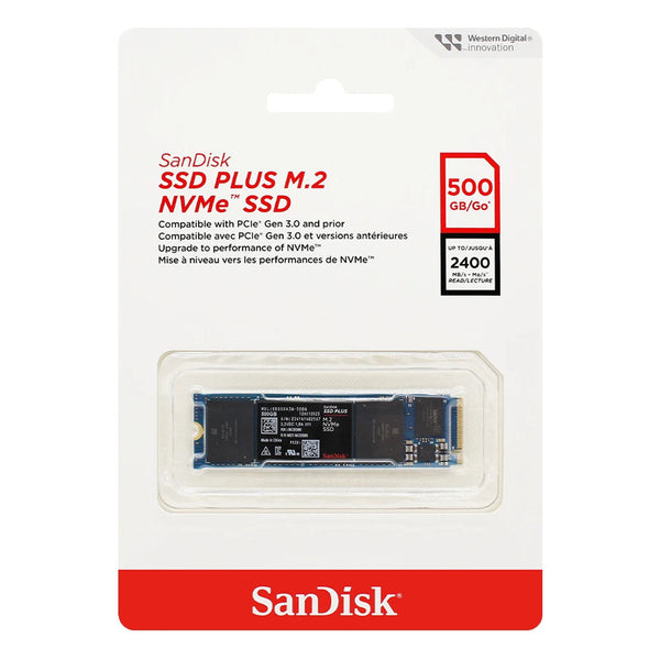 SSD Sandisk Plus 500GB - 2400MB/s - M.2 NVME